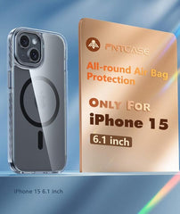iPhone 15 Magnetic Clear Case with Built-in Anti-Collision Tape