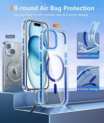 iPhone 15 Magnetic Clear Case with Built-in Anti-Collision Tape FNTCASE