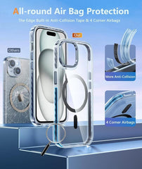 iPhone 15 Plus Magnetic Clear Case with Built-in Anti-Collision Tape FNTCASE