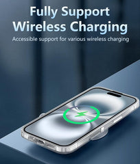 FNTCASE for iPhone 16 6.1 inch Clear Case: Wireless Charging Anti Yellowing Shockproof Phone Case