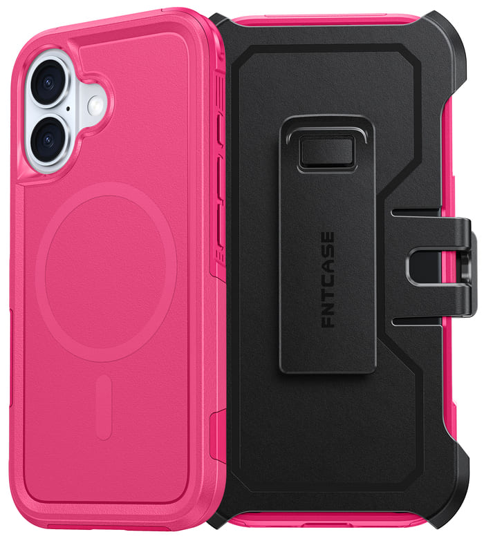 FNTCASE iPhone 16 Case: Magnetic Phone Case with Belt Clip Holster