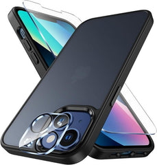 iPhone 14 iPhone 13 6.1 inches Case: Military Grade Shockproof Translucent Matte Case Rugged Full Body Drop Protection