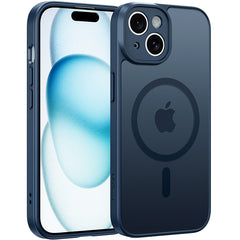 FNTCASE for iPhone 15 Magnetic Frosted Translucent Matte Slim Case