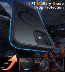 FNTCASE for iPhone 12 12Pro Phone Case: Magnetic Charging Shockproof Magsafe Support - Frosted Oil Spray Touch