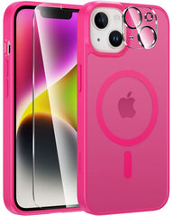 FNTCASE for iPhone 13 iPhone 14 Phone Case: Magnetic Charging Shockproof Magsafe Support - Frosted Oil Spray Touch