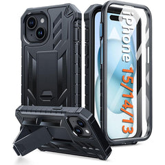 iPhone 15 Phone Case: Military Grade Shockproof with Kickstand