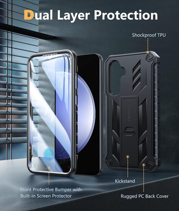 Samsung Galaxy S23 FE Case Rugged Shockproof TPU Protection Bumper Matte Textured Cell Phone Cover with Built-in Screen Protector – FNTCASE OFFICIAL Samsung Galaxy S23 FE Case Rugged Shockproof TPU Protection Bumper Matte Textured Cell Phone Cover with Built-in Screen Protector – FNTCASE OFFICIAL