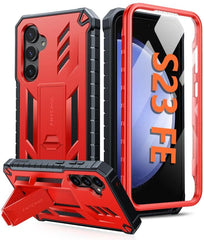 Samsung Galaxy S23 FE Phone Case with Built-in Screen Protector Red