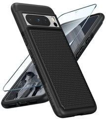 Pixel 8 Pro Case Shock Protective with Anti-Slip Textured Back Black