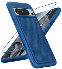 Pixel 8 Pro Case Shock Protective with Anti-Slip Textured Back Blue