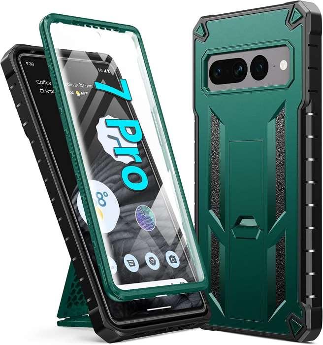 Pixel 7 Pro Military Shockproof Rugged Cover with Built-in Screen Protector & Kickstand - FNTCASE OFFICIAL
