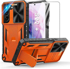 Galaxy S22 Plus Sliding Camera Protection Military Rugged Matte Cover with Kickstand - FNTCASE OFFICIAL