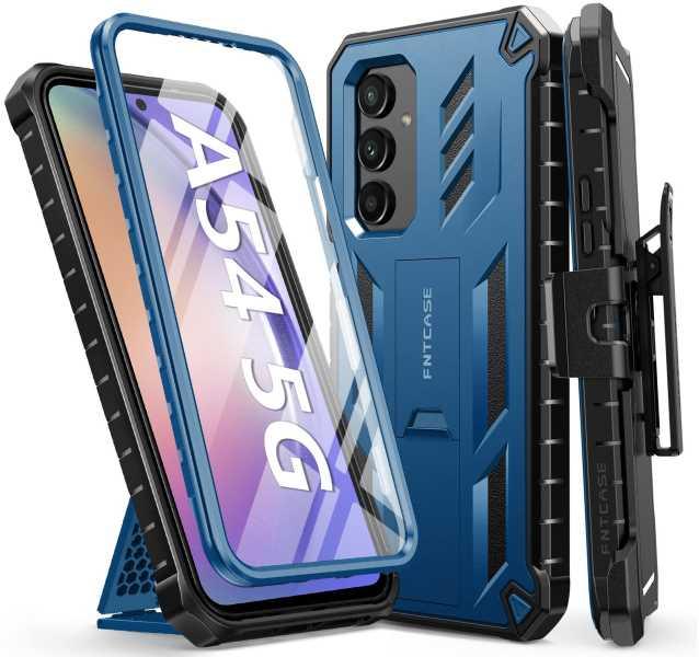 Galaxy A54 5G Case Military Grade Drop Proof Protection Cover with Kickstand & Belt-Clip Matte TPU - FNTCASE OFFICIAL
