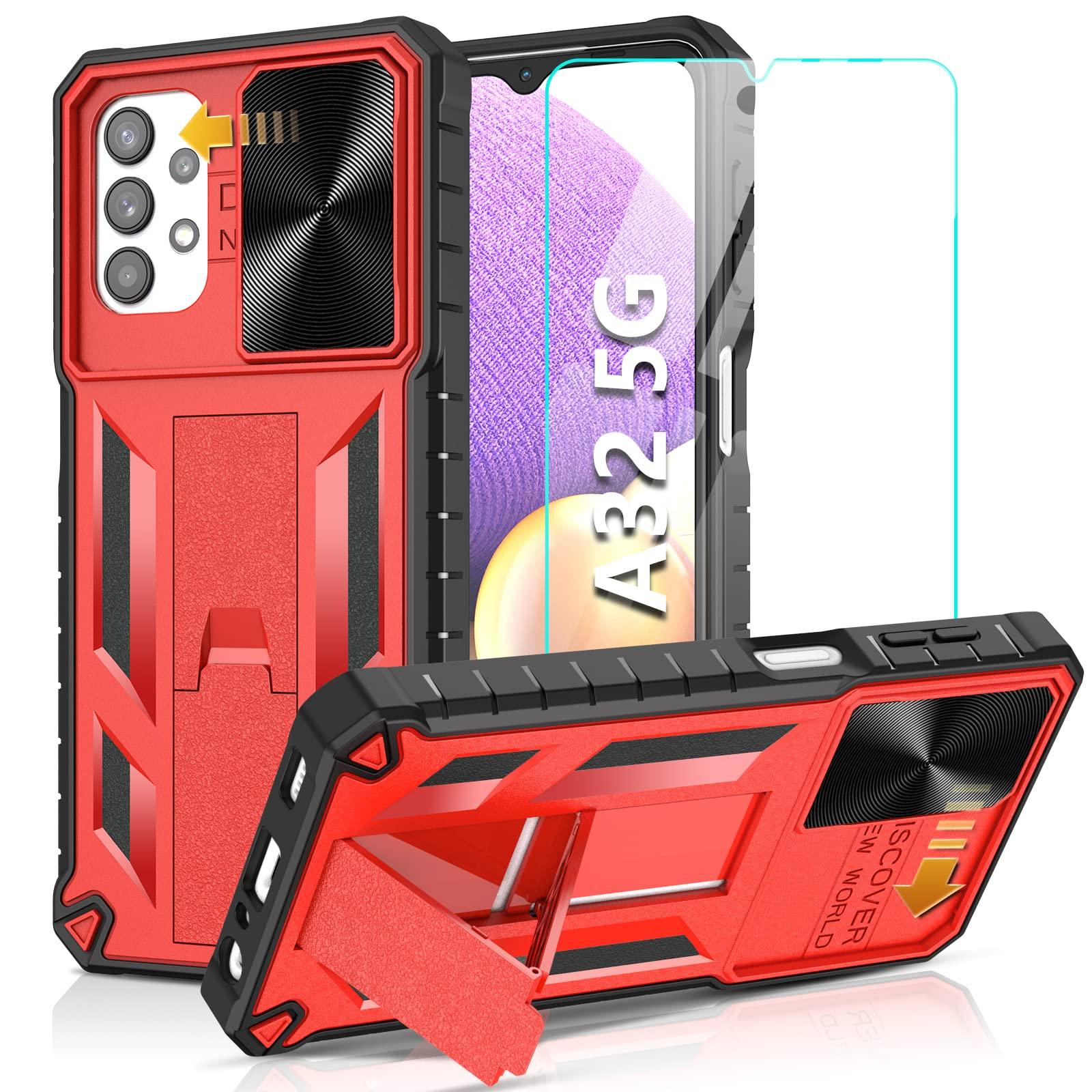 Galaxy A32 5G Military Grade Rugged TPU Bumper Grip Cover with Kickstand - FNTCASE OFFICIAL
