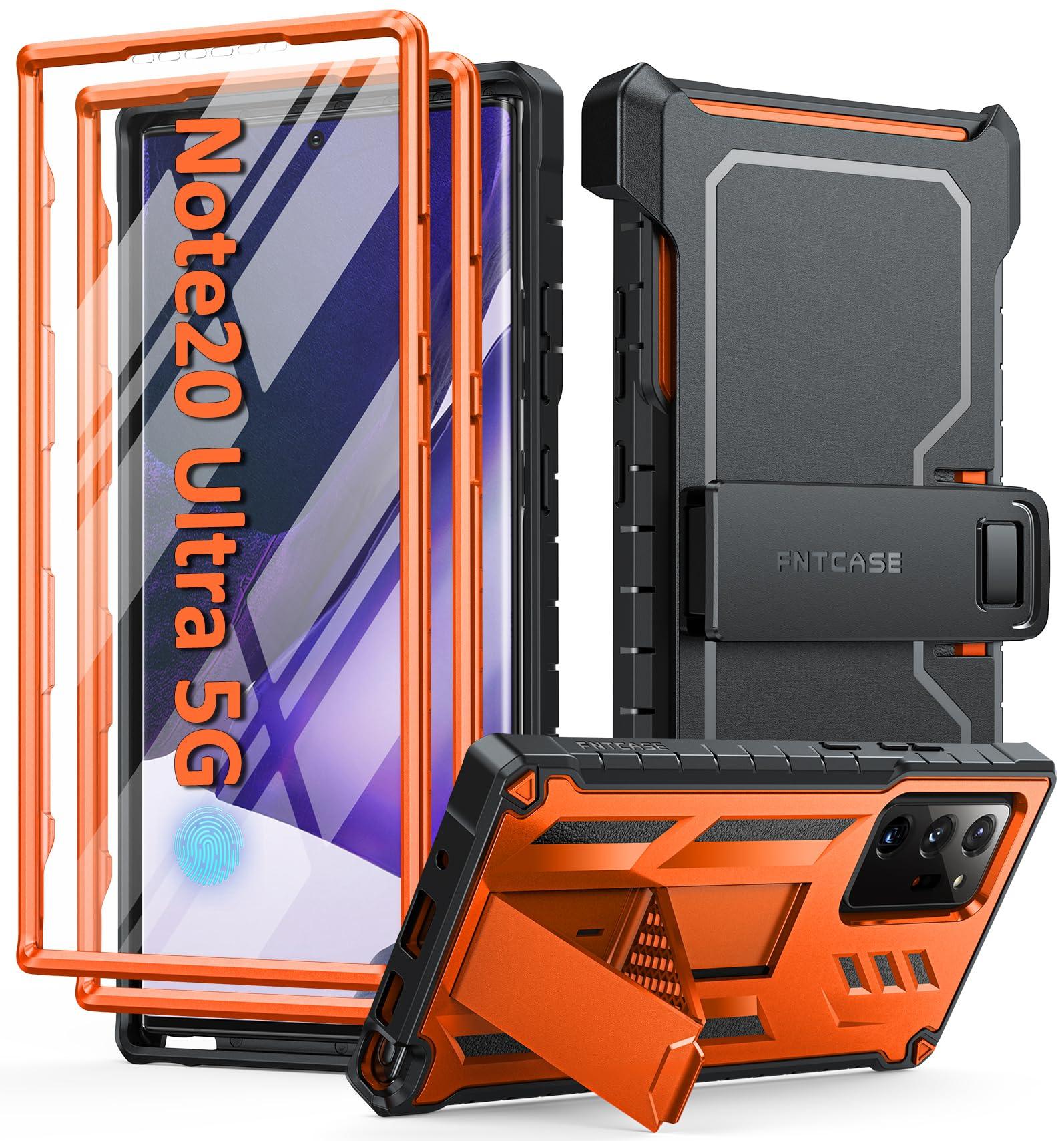 Samsung Galaxy Note-20-ultra Case: with Belt-Clip Holster & Built-in Screen Protector & Kickstand - FNTCASE OFFICIAL