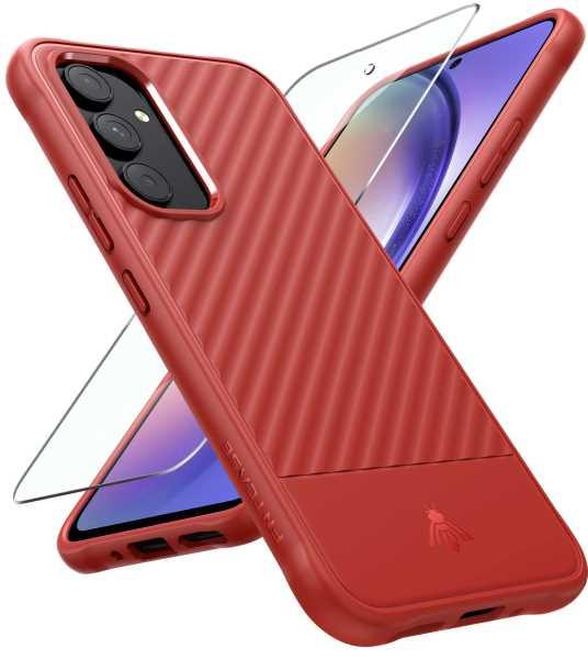Galaxy A54 5G Case: Stylish Slim Soft Textured Cell Phone Cover Shockproof with Tempered Glass Screen - FNTCASE OFFICIAL