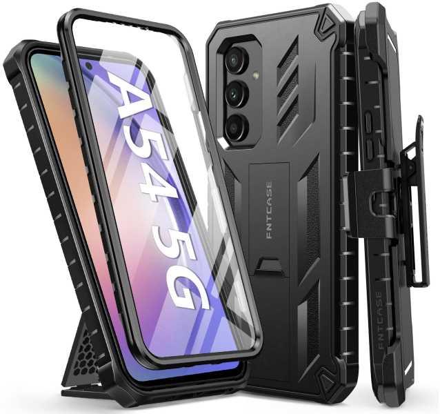 Galaxy A54 5G Case Military Grade Drop Proof Protection Cover with Kickstand & Belt-Clip Matte TPU - FNTCASE OFFICIAL