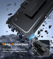 FNTCASE für Samsung Galaxy S24 Ultra Hülle: Zweilagige Handyhülle mit Fallschutz in Militärqualität und Gürtelclip-Holster | Robuster, langlebiger, stoßfester und robuster Schutz 