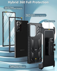 Galaxy Note-20-ultra Case: with Belt-Clip Holster and Kickstand Black FNTCASE