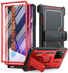 Galaxy Note-20-ultra Case: with Belt-Clip Holster and Kickstand Red FNTCASE