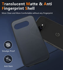 FNTCASE for Google Pixel 9A 6.3 Inch Phone Case: Translucent Matte Shockproof Slim Phone Cover - Military Grade Drop Proof Hard Back Anti-Fingerprint Protective Case