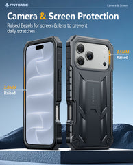 iPhone 18 Pro Max Case: Military Grade Rugged Cell Phone Cover with Kickstand and Belt Clip Holster