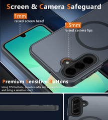 FNTCASE for Samsung Galaxy A26 6.7 Inch Phone Case: Magnetic Translucent Matte Shockproof Slim Phone Cover - Military Grade Drop Proof Hard Back Anti-Fingerprint Protective Case