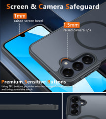 FNTCASE for Samsung Galaxy A26 6.64 Inch Phone Case: Magnetic Translucent Matte Shockproof Slim Phone Cover - Military Grade Drop Proof Hard Back Anti-Fingerprint Protective Case