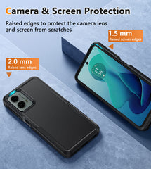 FNTCASE for Moto G 5G 2024 Case: Dual Layer Military Grade Drop Protection Phone Cover with Belt-Clip Holster | Rugged Durable Heavy Duty Shockproof Protective Bumper Tough