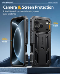 iPhone 18 Pro Max Case: Military Grade Rugged Cell Phone Cover with Kickstand and Belt Clip Holster