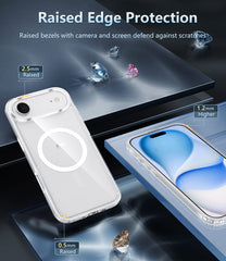 FNTCASE For iPhone 17 Air 6.6 inch Clear Case: Magnetic Charging Shockproof Magsafe Support