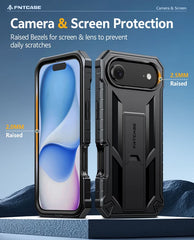 FNTCASE for iPhone 17 Air Case: Military Grade Rugged Cell Phone Cover with Kickstand and Belt Clip Holster