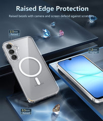 Samsung Galaxy A17 A16 Clear Phone Case: Magnetic Charging Shockproof Magsafe Support