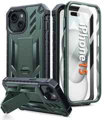 iPhone 15 Phone Case: Military Grade Shockproof with Kickstand