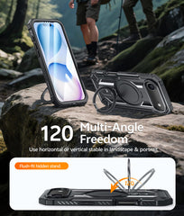 FNTCASE for iPhone 17 Air Case with Ring Holder Magnetic Kickstand Military Grade Shockproof Protective Rugged Cell Phone Cover
