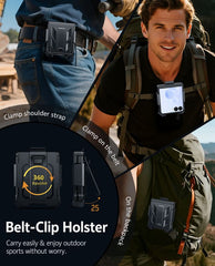 Samsung Z Flip 8 Phone Case: Rugged Protective Phone Case with Belt Clip Holster and Kickstand