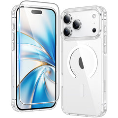 FNTCASE For iPhone 17 Pro 6.3 inch Clear Case: Magnetic Charging Shockproof Magsafe Support