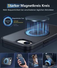 FNTCASE for iPhone 16E Phone Case: Magnetic Charging Shockproof Magsafe Support - Frosted Oil Spray Touch