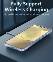 FNTCASE for Samsung Galaxy S25 6.2 inch Clear Case: Wireless Charging Anti Yellowing Shockproof Phone Case