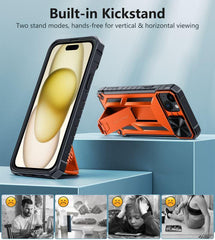 iPhone 15/14 Plus Phone Case with Slidable Camera Cover and KickstandiPhone 15/14 Plus Phone Case with Slidable Camera Cover and Kickstand