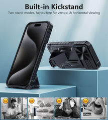 iPhone 15 Pro Phone Cover with Built-in Kickstand FNTCASE