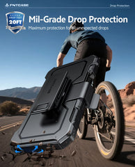 FNTCASE für iPhone 17 Pro Max Hülle: Robuste Handyhülle in Militärqualität mit Ständer und Gürtelclip-Holster 