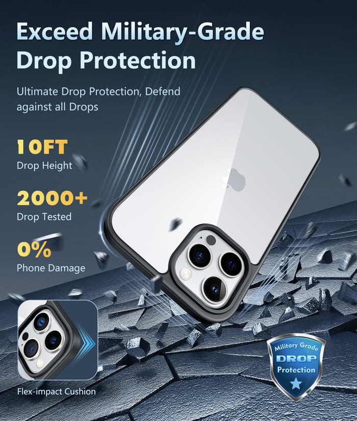 FNTCASE for iPhone 12 Pro Max 6.7 Inch Case: Matte Clear Military Grade Drop Protection Phone Cover FNTCASE OFFICIAL FNTCASE for iPhone 12 Pro Max 6.7 Inch Case: Matte Clear Military Grade Drop Protection Phone Cover FNTCASE OFFICIAL