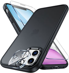 FNTCASE for iPhone 11 6.1 inches Case: Military Grade Shockproof Translucent Matte Case Rugged Full Body Drop Protection