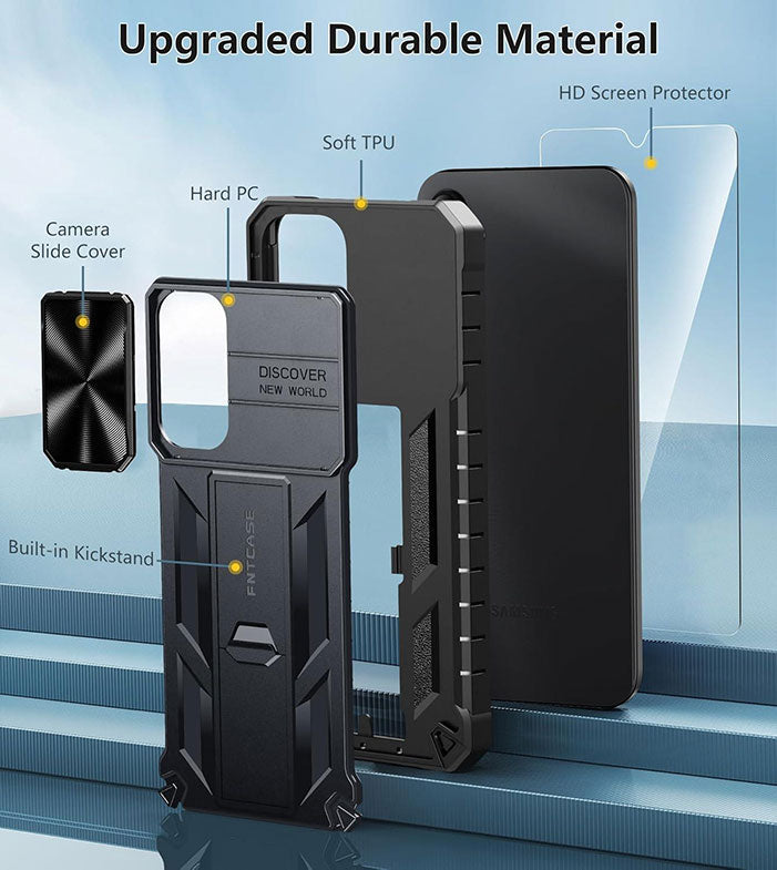 FNTCASE Galaxy A15 5G Case 6.5 inches Military Grade Shockproof Dual Protective Cell Phone Cover with Slidable Camera Cover and Kickstand FNTCASE OFFICIAL FNTCASE Galaxy A15 5G Case 6.5 inches Military Grade Shockproof Dual Protective Cell Phone Cover with Slidable Camera Cover and Kickstand FNTCASE OFFICIAL