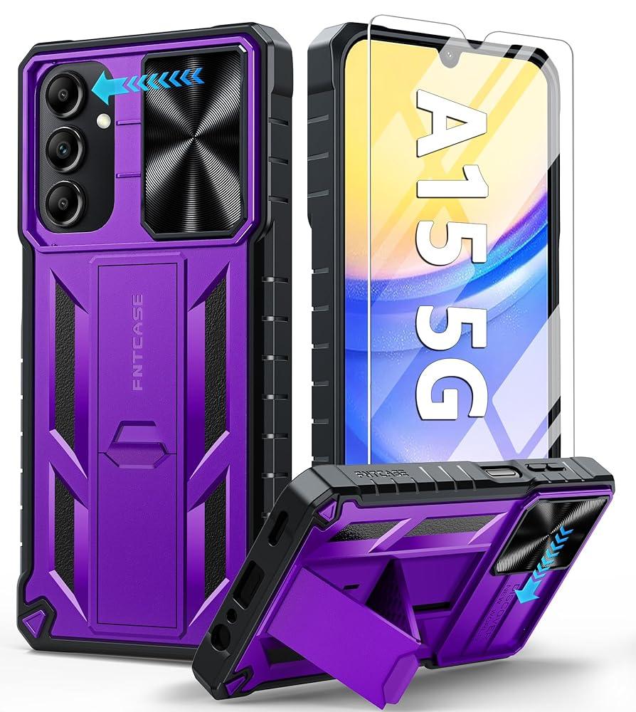 FNTCASE Galaxy A15 5G Case 6.5 inches with Slidable Camera Cover