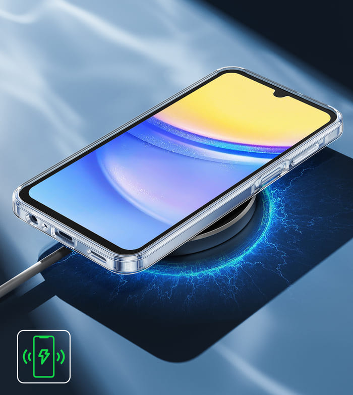 Galaxy A15 5G Slim Clear Case Wireless Charging Support