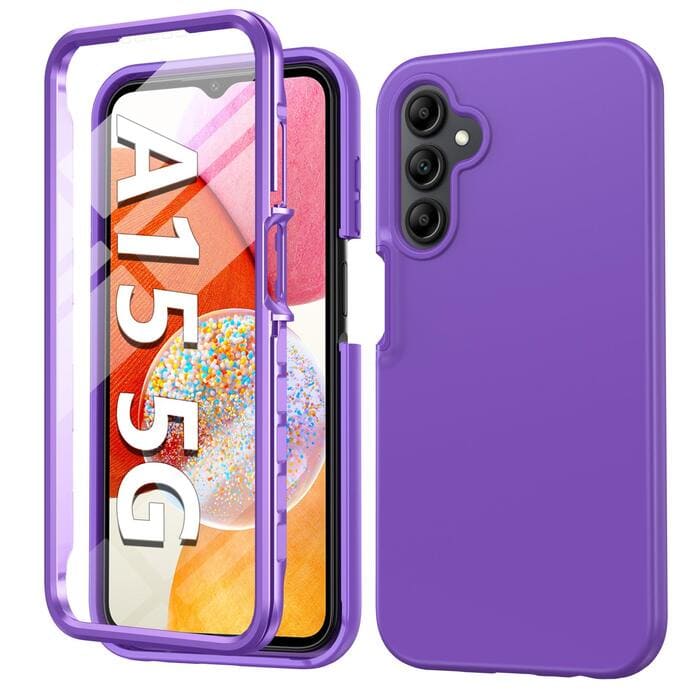 Galaxy A15 5G Case: Protective Silicone Rugged Shockproof Slim Case Purple