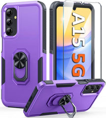 Galaxy A15 5G Dual Layer Shockproof Protective Case with Ring Stand