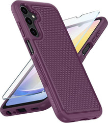Galaxy A25 /A24 5G Shock Protection Case with Non-Slip Texture Red Purple